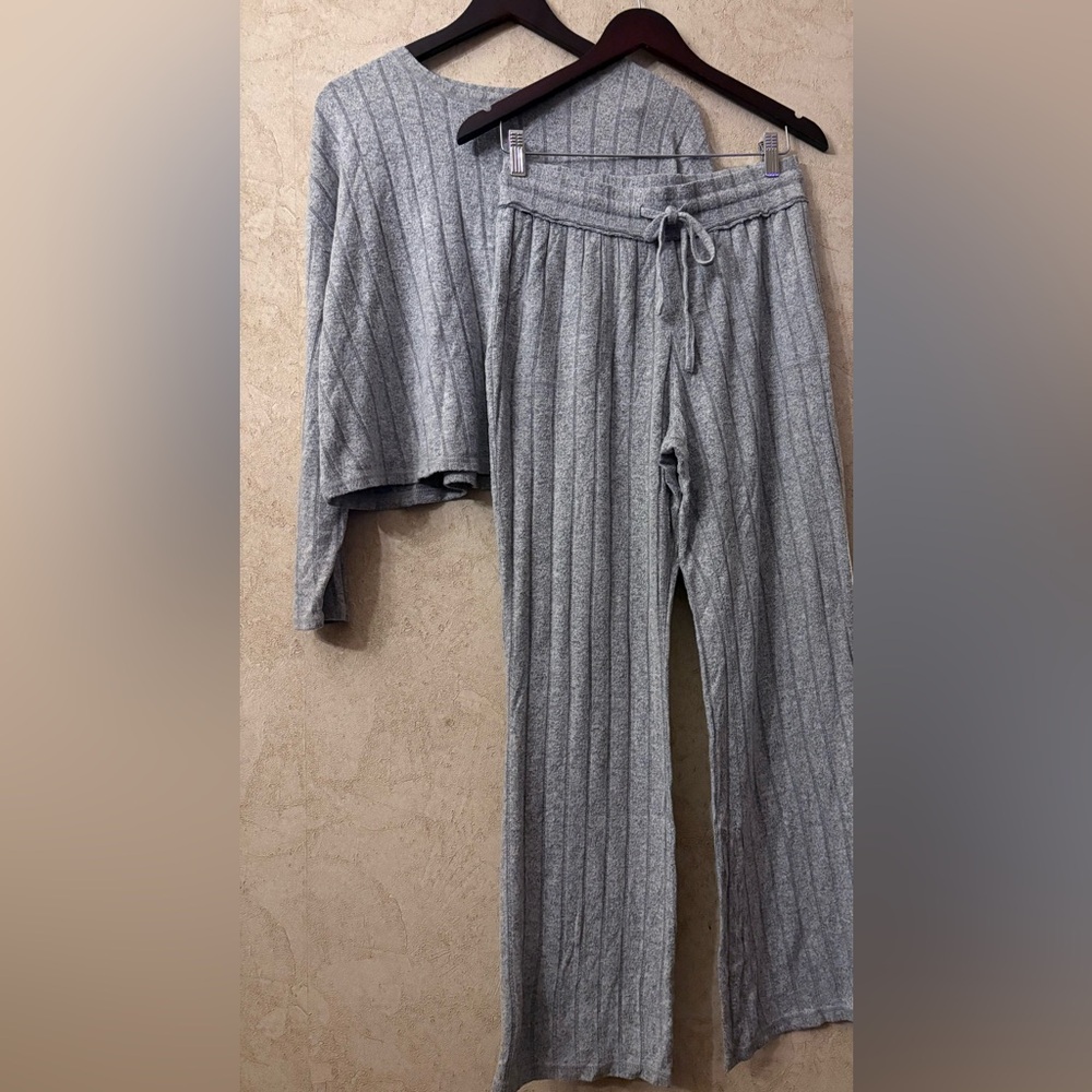 BP Gray Ribbed Pajama Set - Picture 3 of 16